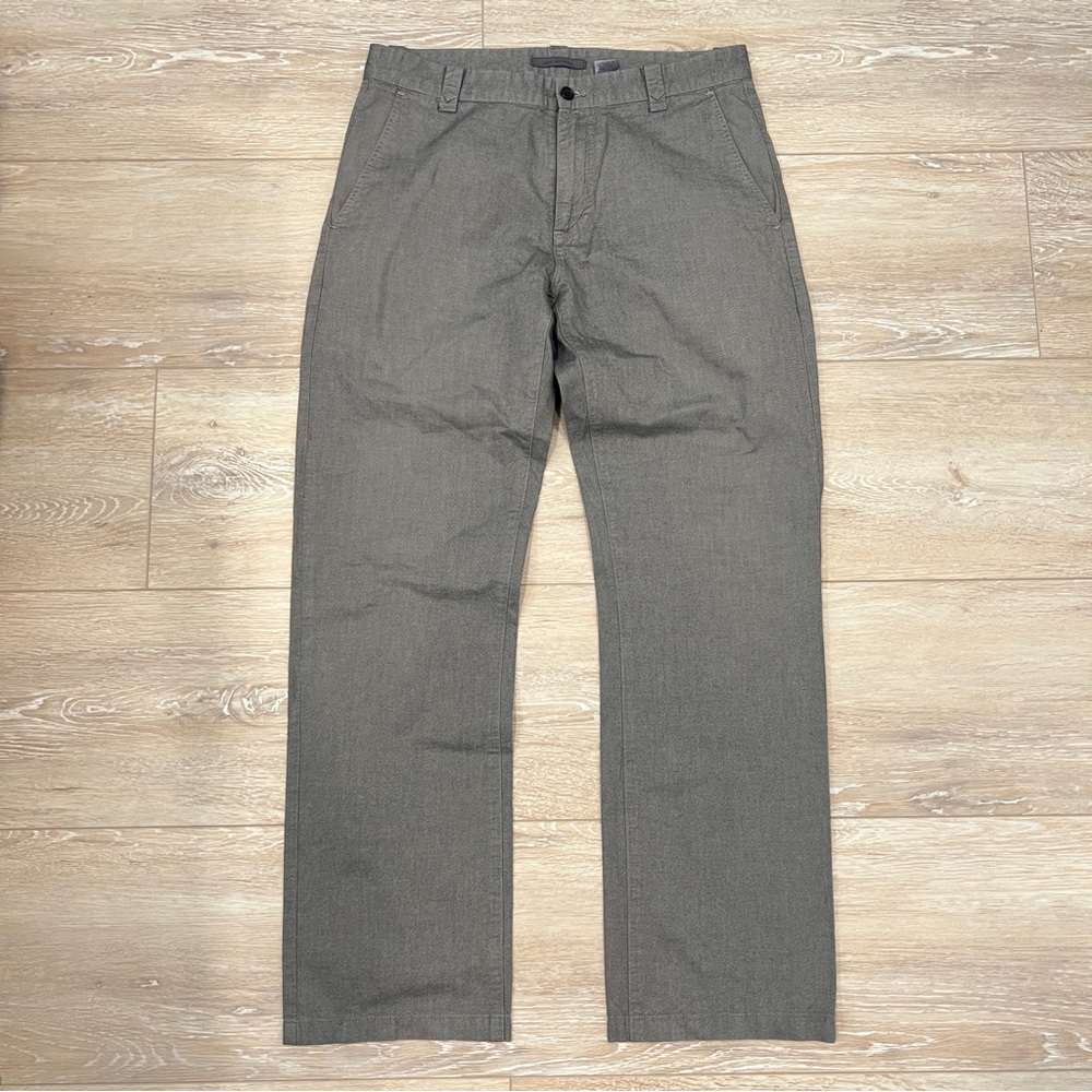 John Varvatos Men Straight Fit Chino 32x30 Pants Grey Silver Size 48